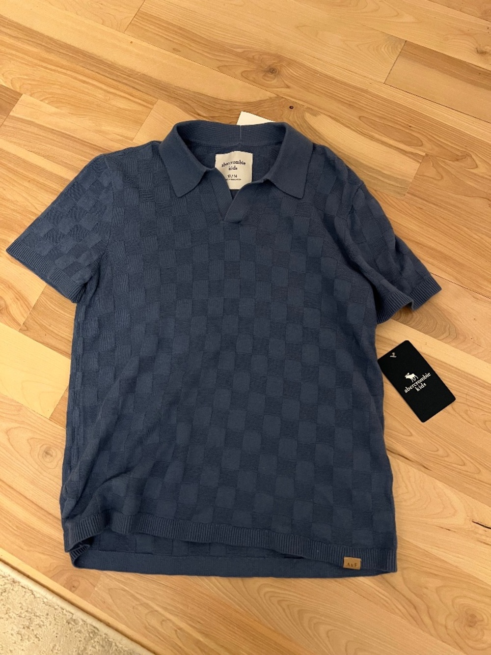 abercrombie kids Blue Knit Polo Sweater